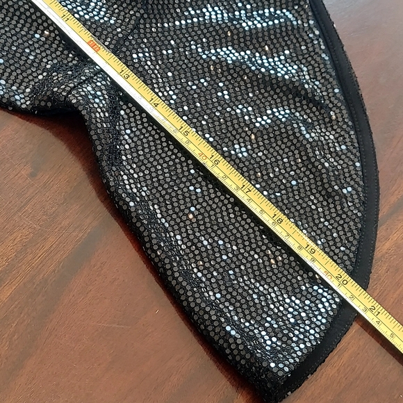 NWT Anne Klein Black Sequin Women's Top Bell Sleeve SZ M - Picture 11 of 14